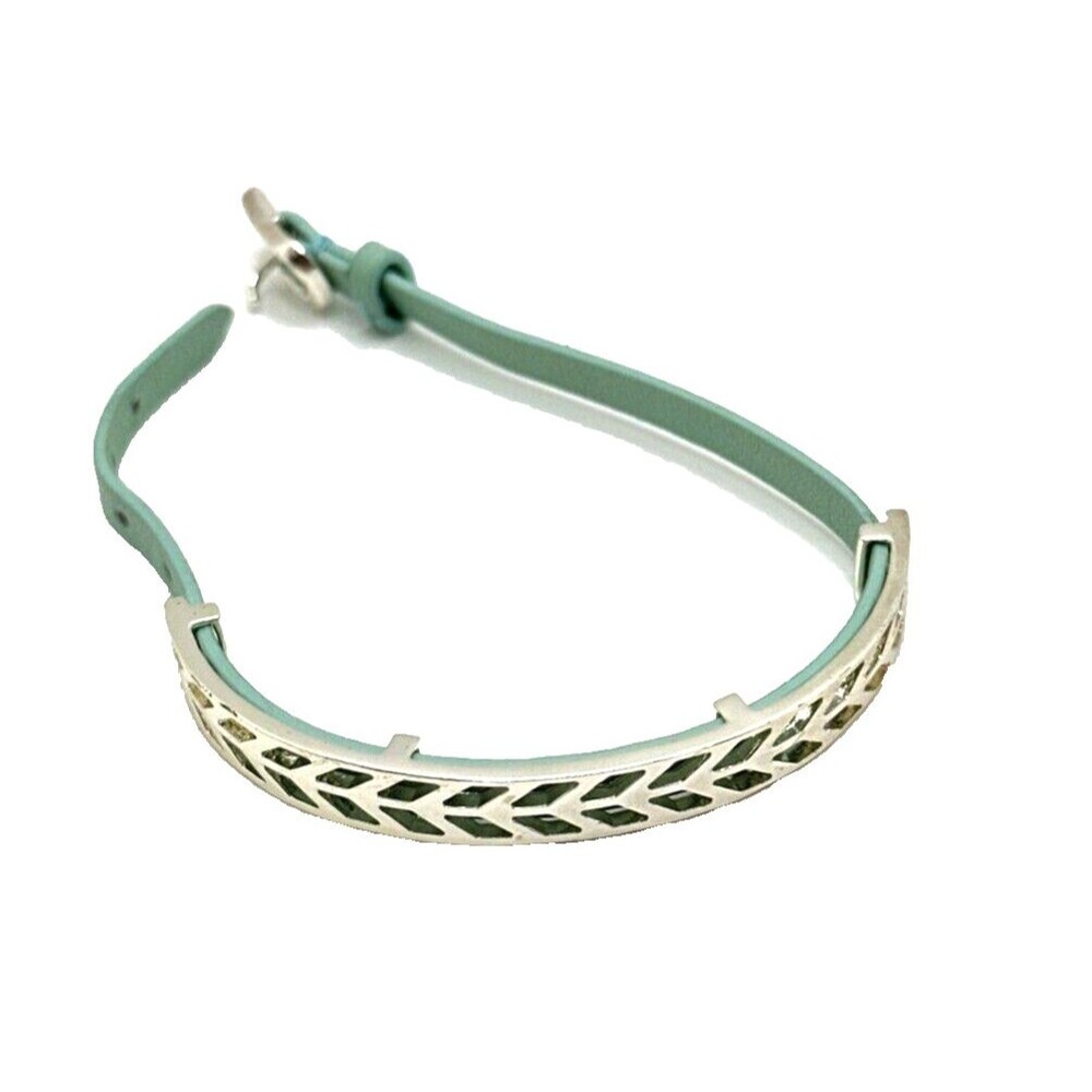 STELLA & DOT Blue Leather Wrap Bracelet Inspirational BELIEVE Statement 8" NWOT